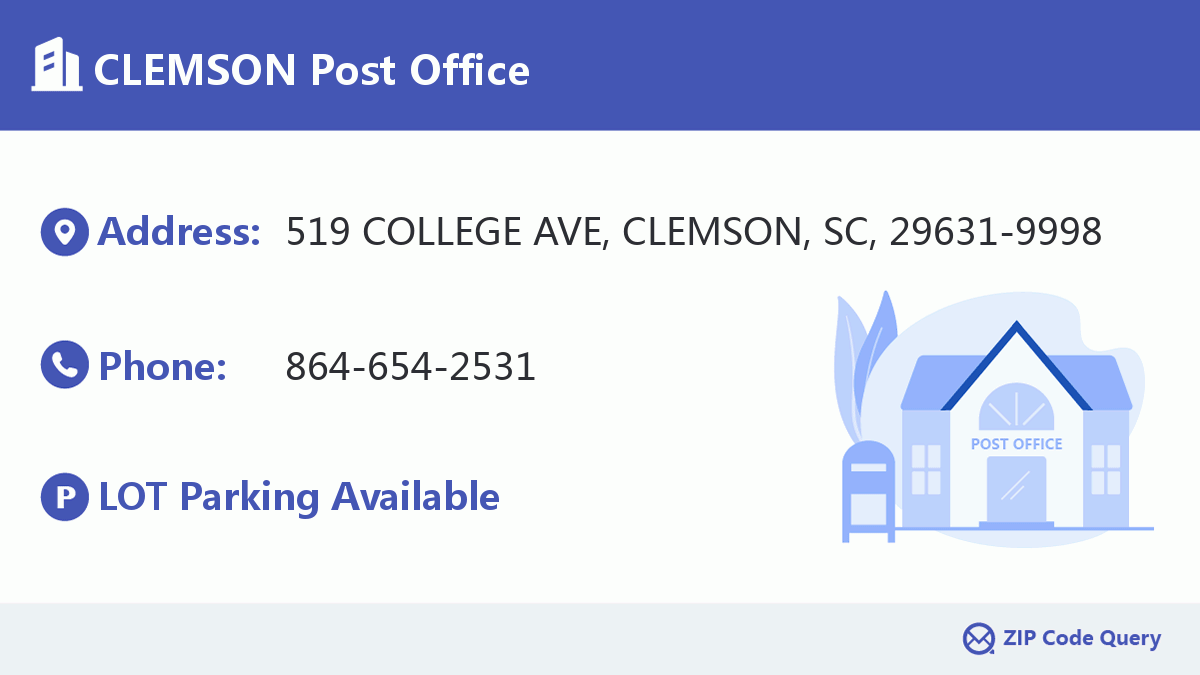 Post Office:CLEMSON
