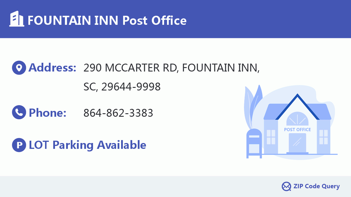 Post Office:FOUNTAIN INN